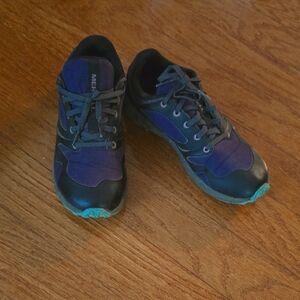 Kids Black and Purple HIiking Athletic Shoes